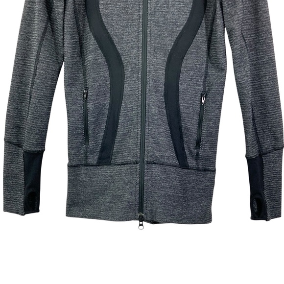 LULULEMON Size 2 Gray and Black Zip-Up Hoodie Womens Jacket - Picture 5 of 10